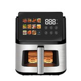 8L Digital Color Screen Air Fryer(Bottom View+Stainless Steel Front Panel)